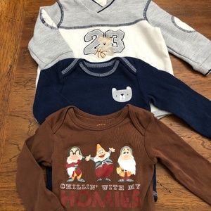 Boys 6-9 month long sleeve onesies